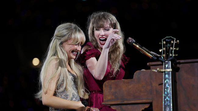 Swift performed a duet with Sabrina Carpenter at Accor Stadium on Friday. Photo by Don Arnold/TAS24/Getty Images for TAS Rights Management.