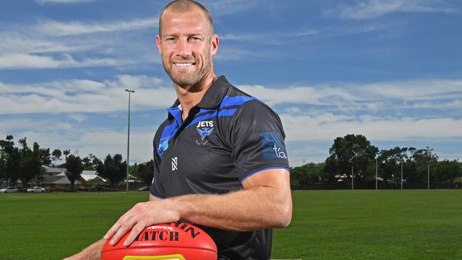 Former Crows champion Scott Thompson recorded his first win as Unley Mercedes coach in 2022. Picture: Tom Huntley