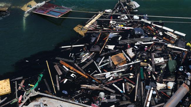 A photo of debris shortly after the sinking.