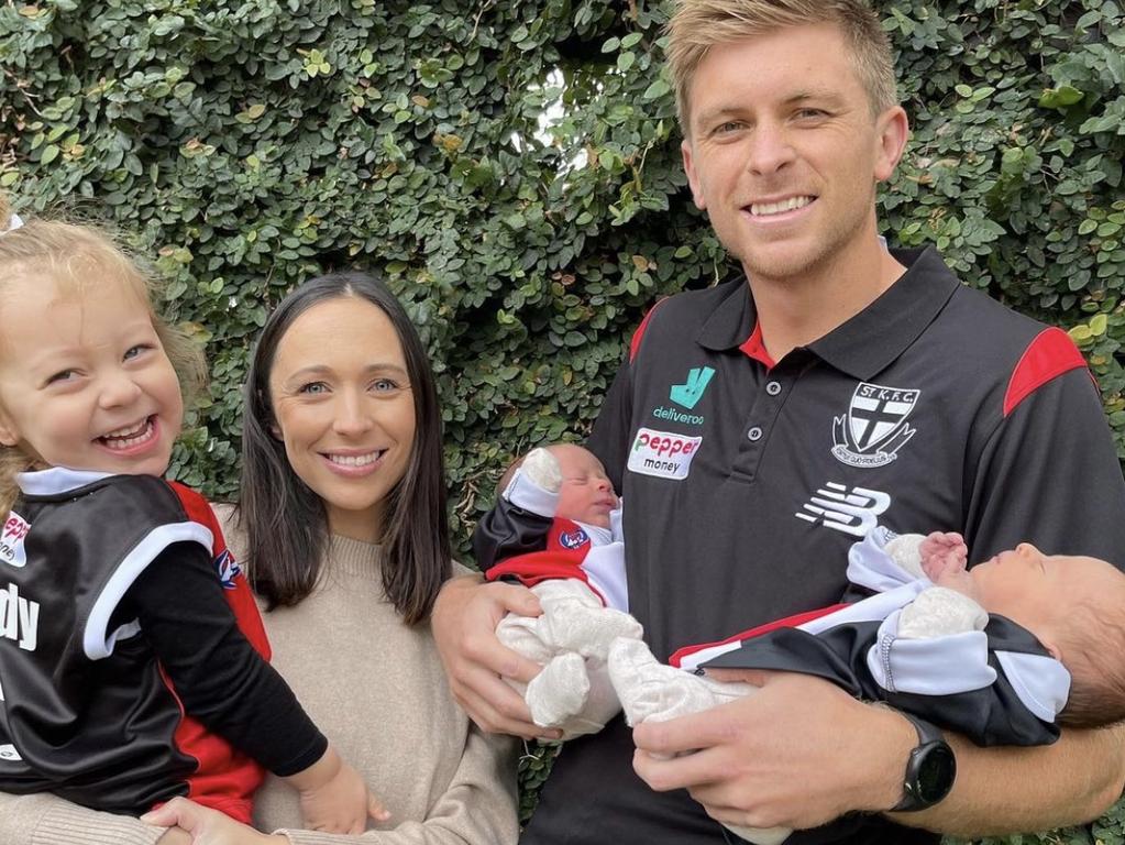 Seb and Marnie Ross, with daughter Charlotte and twin sons Vinny and Henley