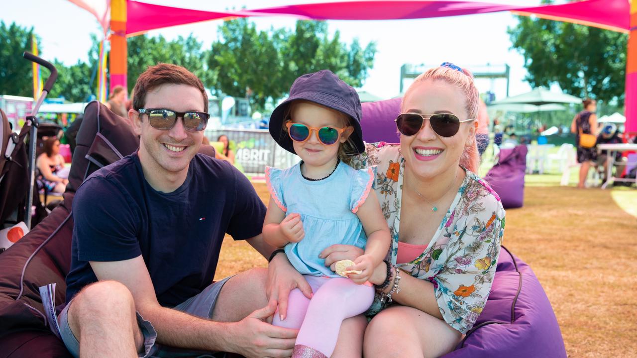 Moreton Kids Festival at Pine Rivers Park. Luke, Bella and Lexie Coppo, of Bray Park. Picture: Dominika Lis.