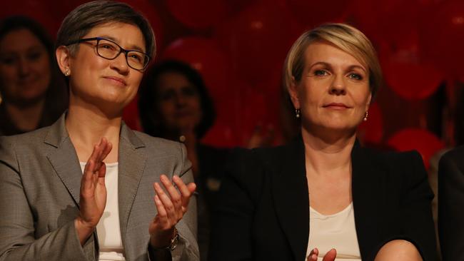 Penny Wong and Tanya Plibersek. Picture: Hollie Adams