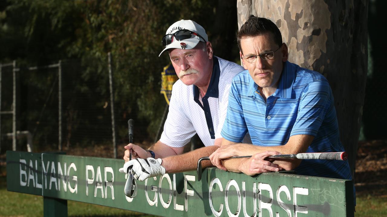 Thomas McCall and Troy Freeman are fighting to save the Balyang par three golf course. Picture: Alan Barber