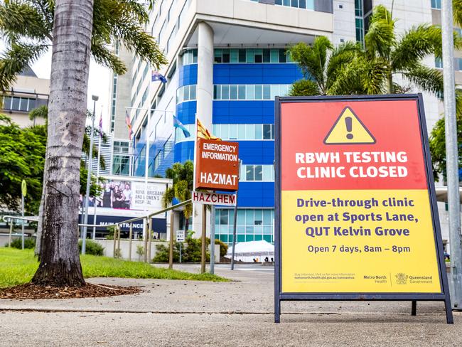 Royal Brisbane and Women's Hospital Covid testing is closed, Friday, January 7, 2022 – Picture: Richard Walker