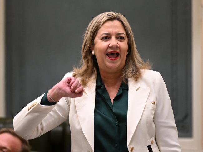 BRISBANE, AUSTRALIA - NewsWire Photos - NOVEMBER 29, 2022.Queensland Premier Annastacia Palaszczuk speaks during Question Time at Parliament House in Brisbane.Picture: NCA NewsWire / Dan Peled