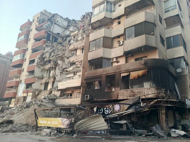 This picture shows the destruction at the site of an Israeli airstrike that targeted a building in the southern Lebanese city of Tyre on October 28, 2024. Picture: AFP