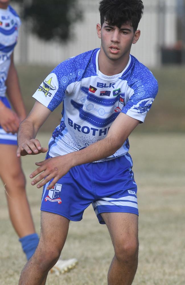 Cowboys Cup Schoolboys Football at Kern Brothers Drive. Ignatius Park College against Kirwan SHS (black). Picture: Evan Morgan