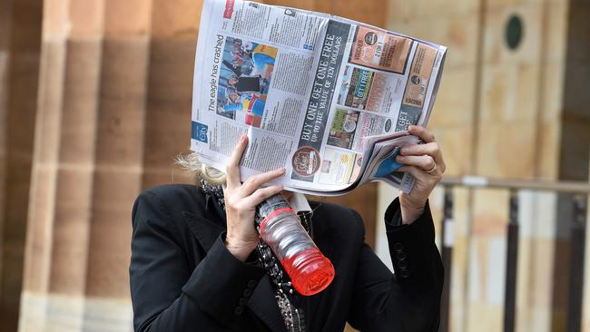 Veronika Mohor outside Adelaide Magistrates Court in 2016.