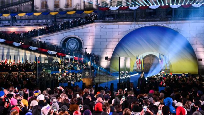 Joe Biden delivers a speech at the Royal Castle Arcades. Picture; Getty Images.