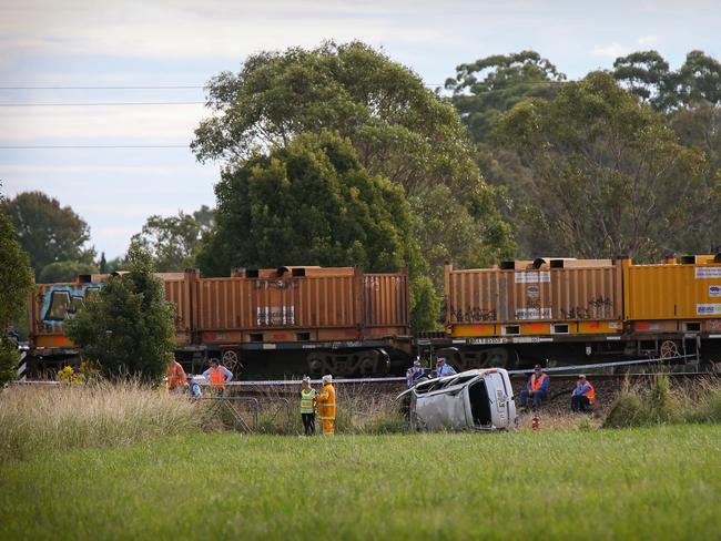 Emergency services were called to Coraville Road in Moorland, about 25km north of Taree, just after 11am. Picture: Lindsay Moller