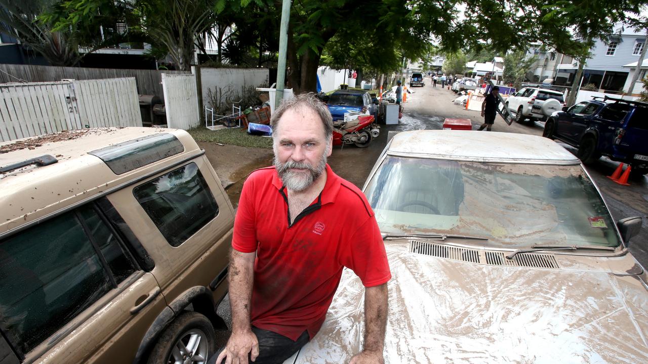 Jim Donovan in Milton, where the flood clean-up is under way. Picture: Steve Pohlner