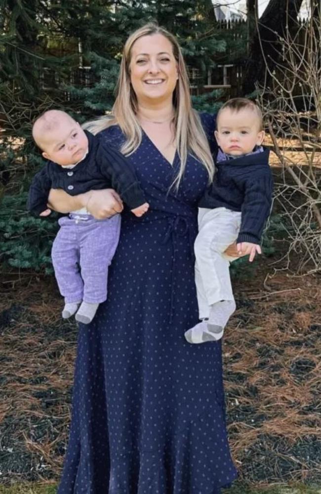 Erin Clancy, 42 and twins Dylan & Declan - who were born six months apart and 900 miles away from each other. Picture: The Sun