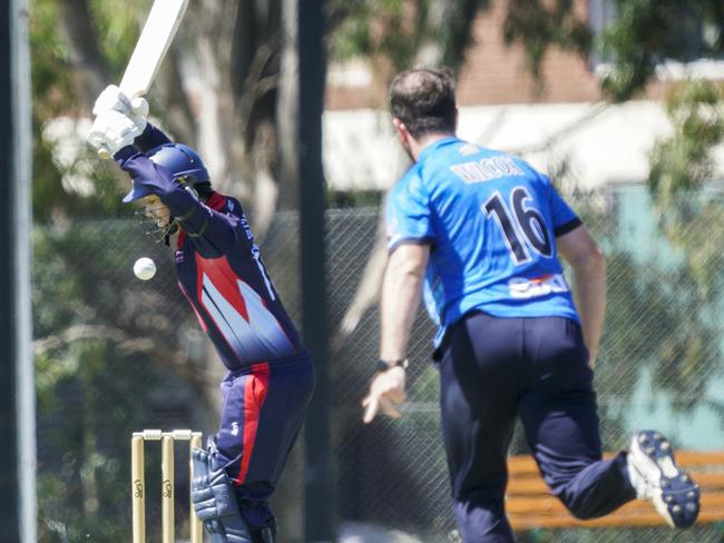 Premier Cricket: Brett Forsyth shoulders arms for Dandenong. Picture: Valeriu Campan