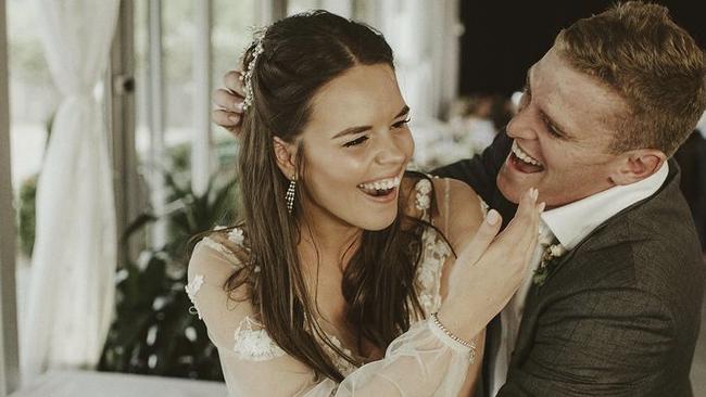 Cusack and wife Amy on their wedding day.