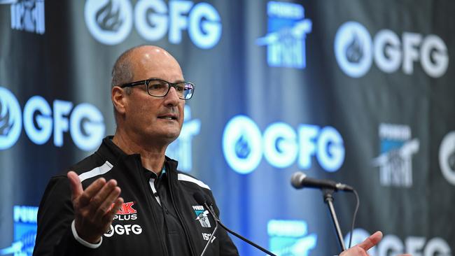 Port Adelaide chairman David Koch at the announcement. Picture: Tom Huntley