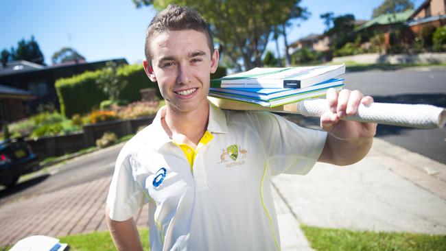 Jake Doran, at home in Kings Park, is sitting his HSC at Hills Sports High School, Seven Hills.