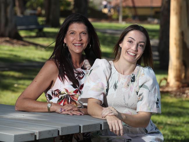 Kelly Wilkinson's sister, Danielle Carroll, launched the Kelly Wilkinson Foundation alongside Zoe Scharenguivel from United for Change (left). Picture: Glenn Hampson