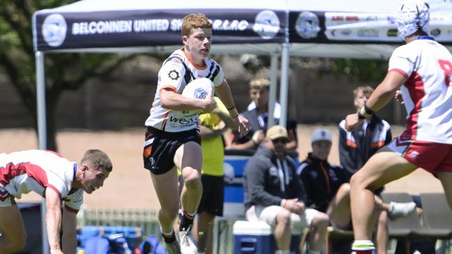 Sam Francis. Picture: Martin Ollman. SLE Andrew Johns Cup  Round 2 - Monaro Colts vs Macarthur Wests Tigers  NSWRLHQ Bruce, Canberra, 17 February 2025