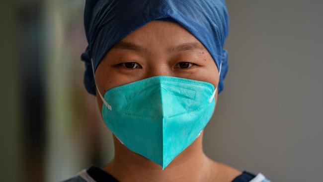 A medical worker at a Wuhan hospital. Picture: AFP