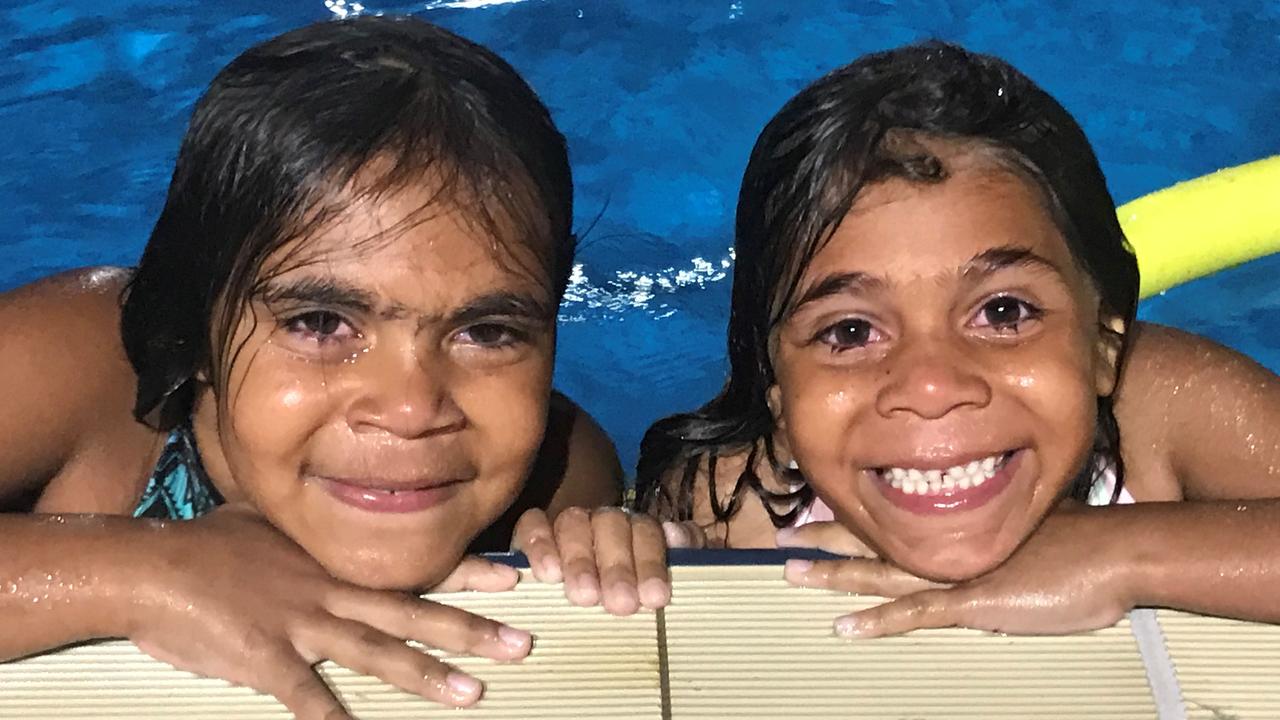 Chloe Blair, 8 and Sharlene Blair, 6 in the swim of things at Murgon Jubilee Pool.