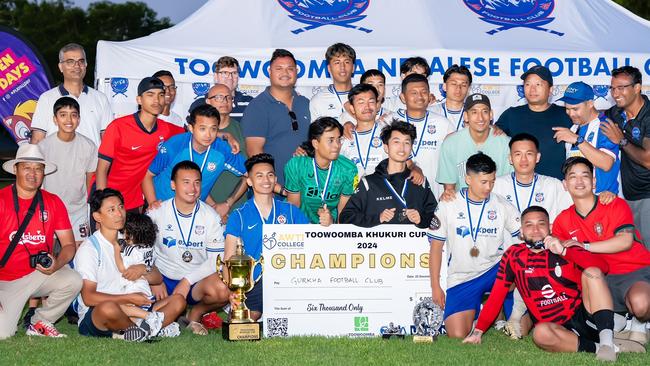 Gurkha FC celebrate winning the 2024 Khukuri Cup.  Picture: Amir Babu Malla