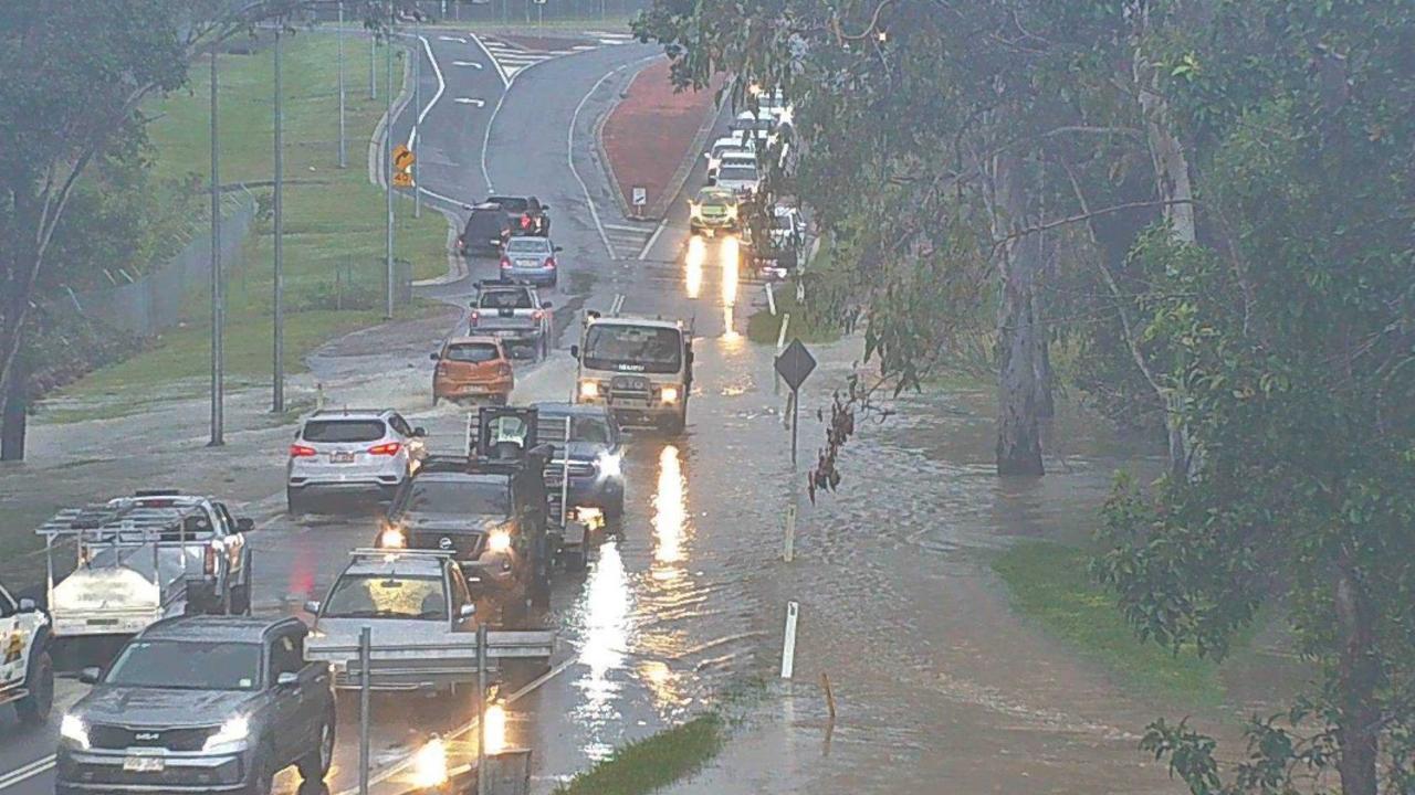 Flooding at Greenbank at 6.30am on Thursday. Picture: Logan City Council flood cameras