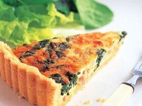 Retro recipe 18: Spinach, bacon and parmesan quiche.