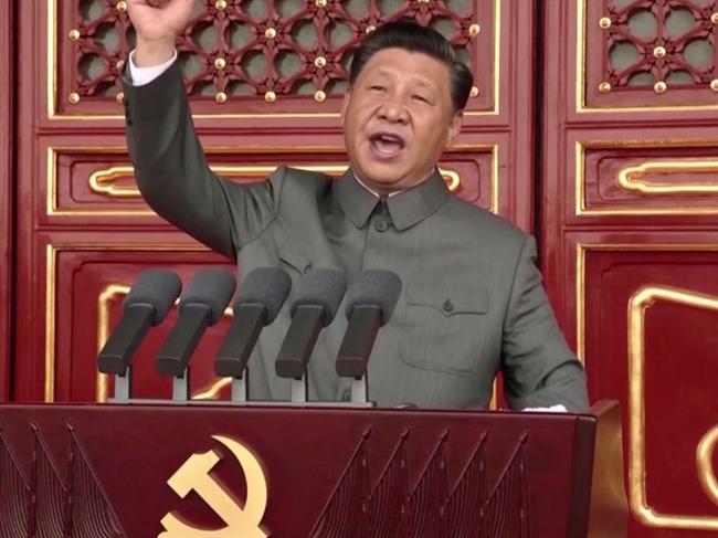 Upsized: BEIJING, CHINA - JULY 01: Chinese President Xi Jinping makes a speech during the celebration marking the 100th founding anniversary of the Chinese Communist Party on July 1, 2021 in Beijing, China. PIC: Reuters