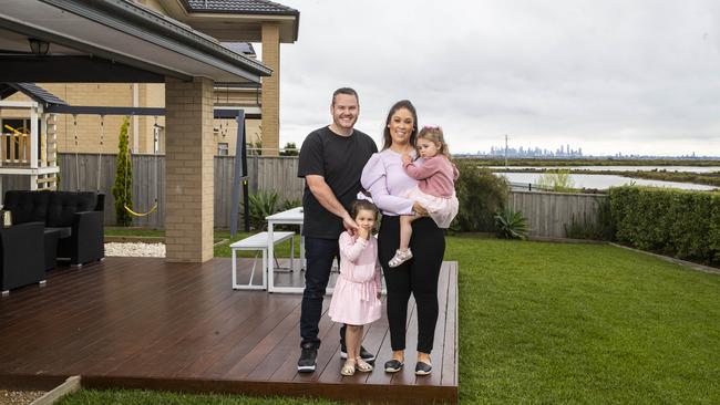 The Meagers’ home backs on to wetlands and offers a city skyline view. Picture: Aaron Francis