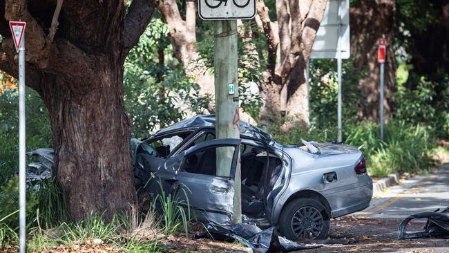 The scene of the crash on Rawson Ave in Sutherland. Picture: Julian Andrews