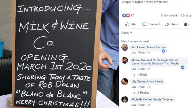 The first details of Milk and Wine Co were shared on the Meanwhile In Heathmont Facebook page late last year.