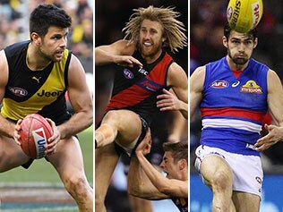 Trent Cotchin, Dyson Heppell and Easton Wood.