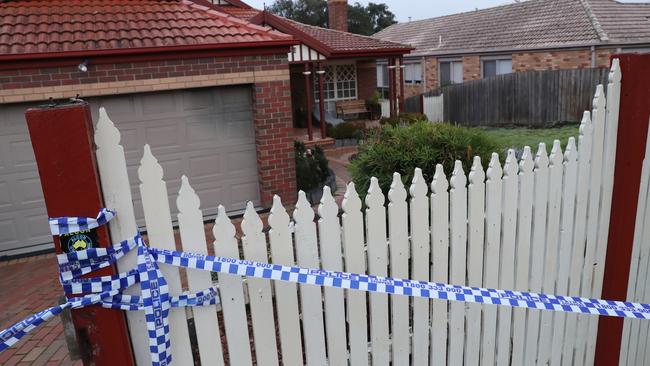 Police arrived at the house about 9.30pm on Tuesday. Picture: David Crosling