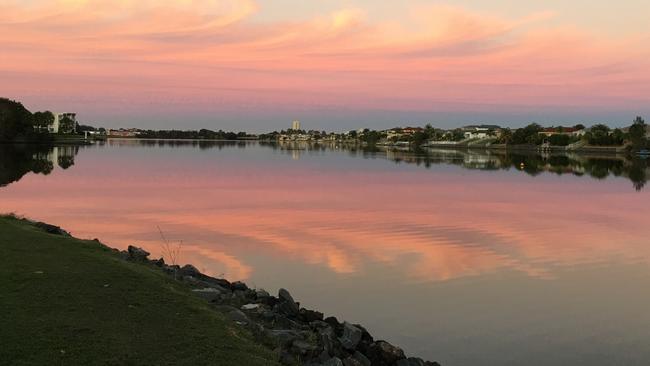 Sunset on Lake Orr, Varsity Lakes. Picture: Gold Coast Bulletin