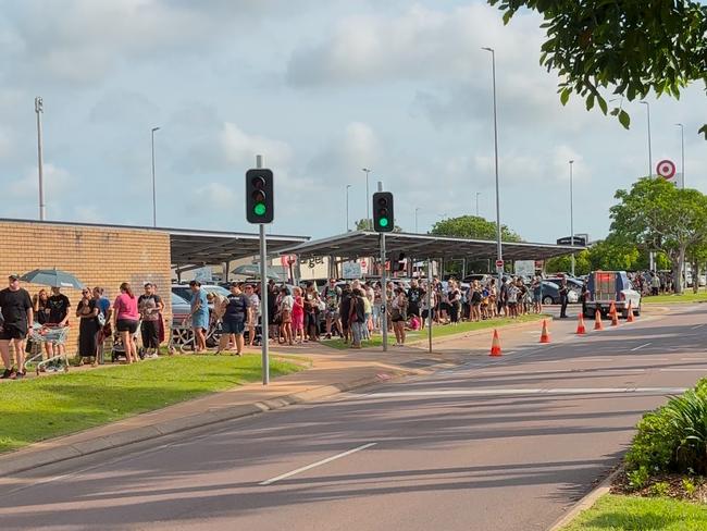 Hundreds of Territorians gathered outside of Palmerston Shopping Centre to claim a gift-card.