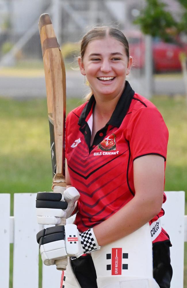 Rockhampton Grammar cricketer Adelaide McArthur is the competition’s leading run-scorer.