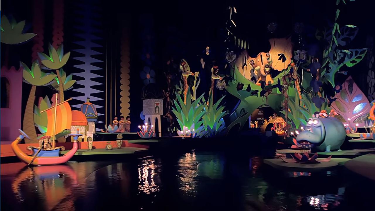 Riders got stuck for an hour on Disney World’s rundown It’s a Small World ride. Picture: YouTube/Disney Parks