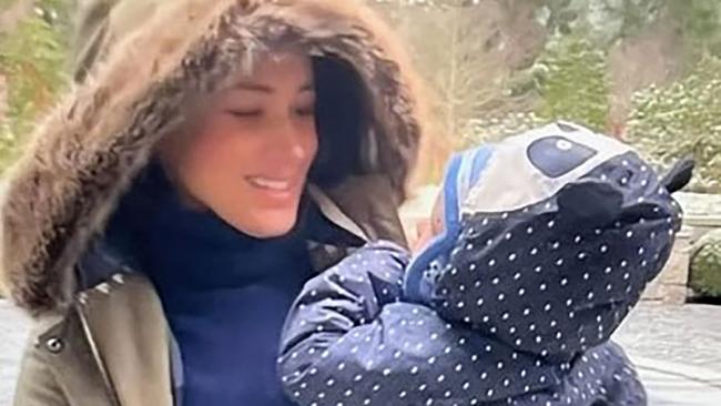 Meghan Markle with baby Archie. Picture: Supplied/Netflix