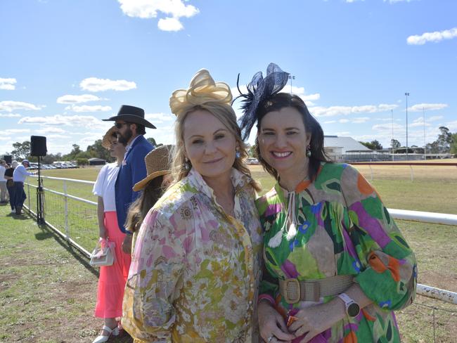 At the Clifton Races are (from left) Kylie Ferguson and Leonie Ford Saturday, October 28, 2023. Picture: Jessica Klein