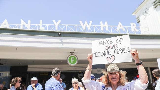 Manly ferry supporter Patsy Clayton-Fry at Manly Wharf in December. Picture: Dylan Robinson