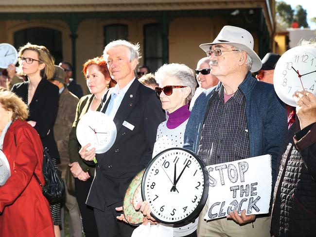 Activists from NPRAG and community members held a protest at Willow Grove over plans to place the Powerhouse Museum on the site. Picture: Danny Aarons.