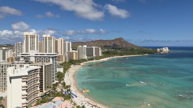 Honolulu city, Diamond Head and Waikiki Beach.