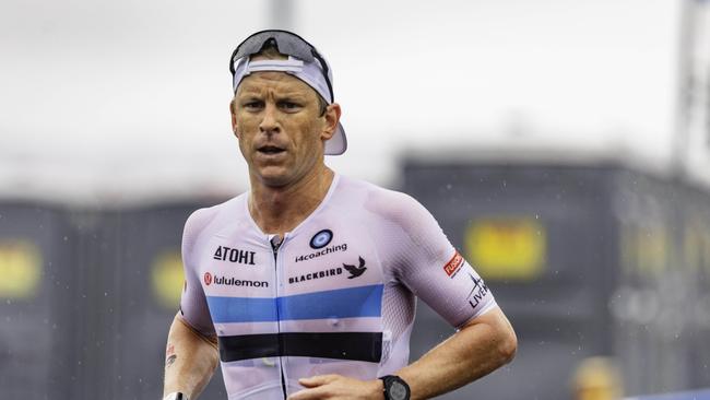 Triathlete Mitch Kibby came second in the Ironman 70.3 Tasmania in Hobart on Sunday 4th February 2024. Picture: Linda Higginson