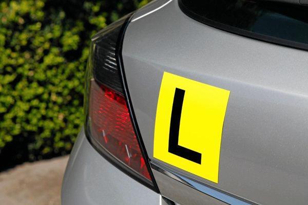 Learner Plate on Silver Car