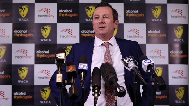 WA Premier Mark McGowan addresses the media in Perth.