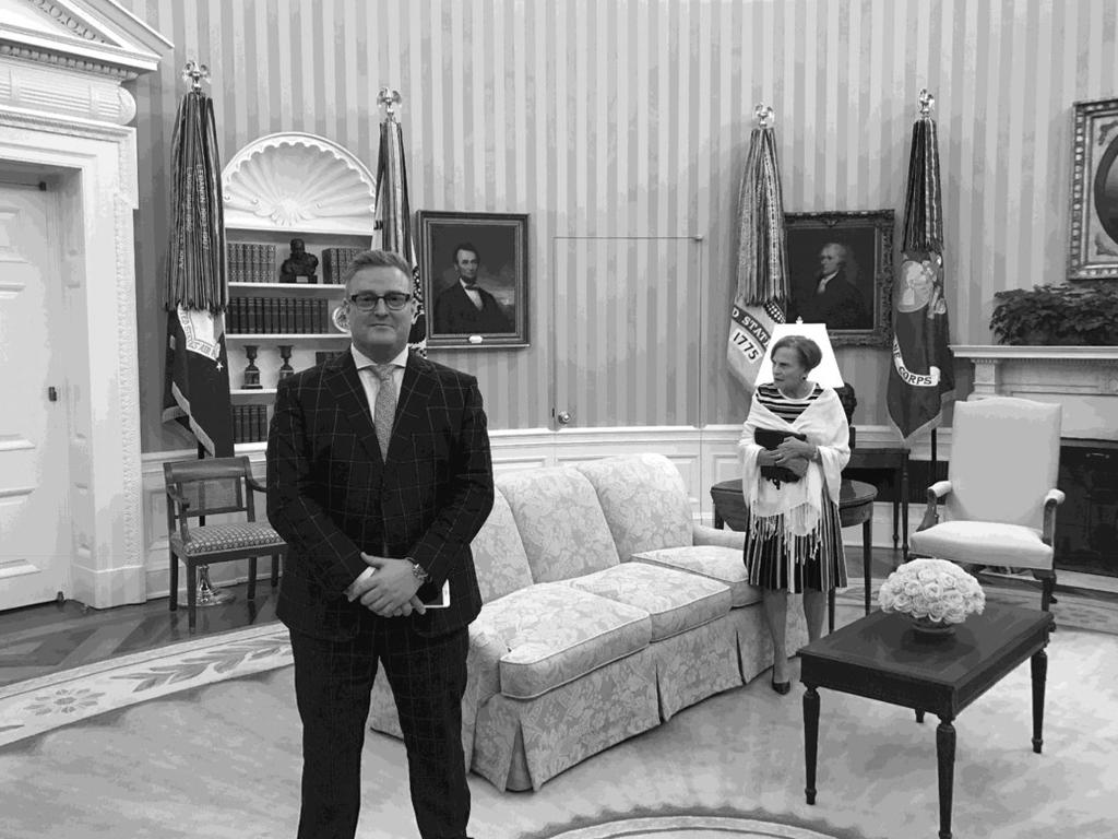 Dylan Howard in the Oval Office in 2017. The photo was tendered as evidence in the Donald Trump case in New York from a dinner Donald Trump hosted to thank David Pecker.