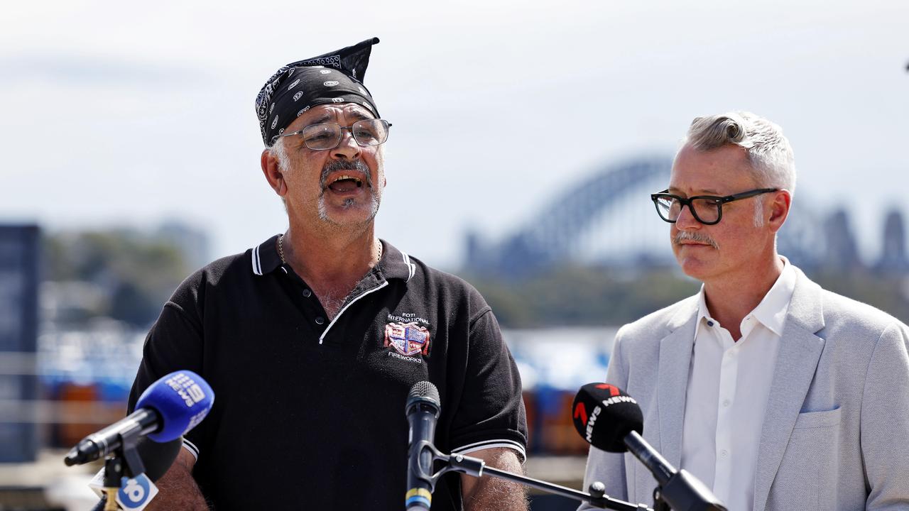 Foti Fireworks director Fortunato Foti and City of Sydney’s Stephen Gilby give a preview of this year’s fireworks. Picture: Sam Ruttyn