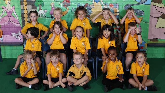 My First Year: Labrador State School Prep W. Back row: Gweneth, Tustin, Evelyn, Axel, Harper. Middle row: Julian, Emmerson, Jessie-Jay, Mia, Jax. Front row: Kia, Braxton, Levi, Merhawit, Penelope Picture: Glenn Hampson.