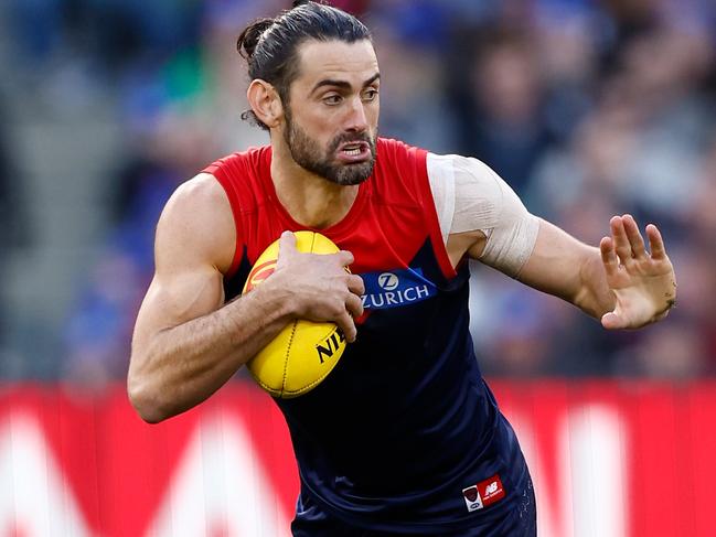 MELBOURNE, AUSTRALIA - JUNE 12: Brodie Grundy of the Demons in action during the 2023 AFL Round 13 match between the Melbourne Demons and the Collingwood Magpies at the Melbourne Cricket Ground on June 12, 2023 in Melbourne, Australia. (Photo by Michael Willson/AFL Photos via Getty Images)
