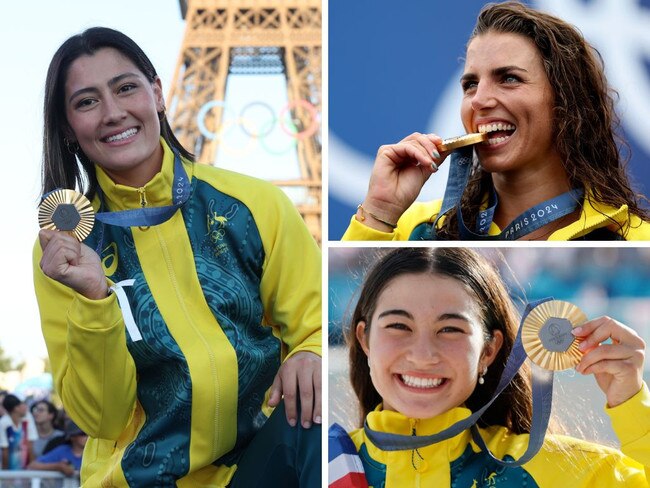 Australia's gold medal tally in Paris has been boosted by new sports. Pictures: NCA, Getty, AFP